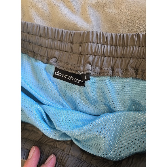 Downstream Men's Uni StreamLine Tech Shorts Gray‎ Drawstring Pockets Fishing L - Picture 8 of 14